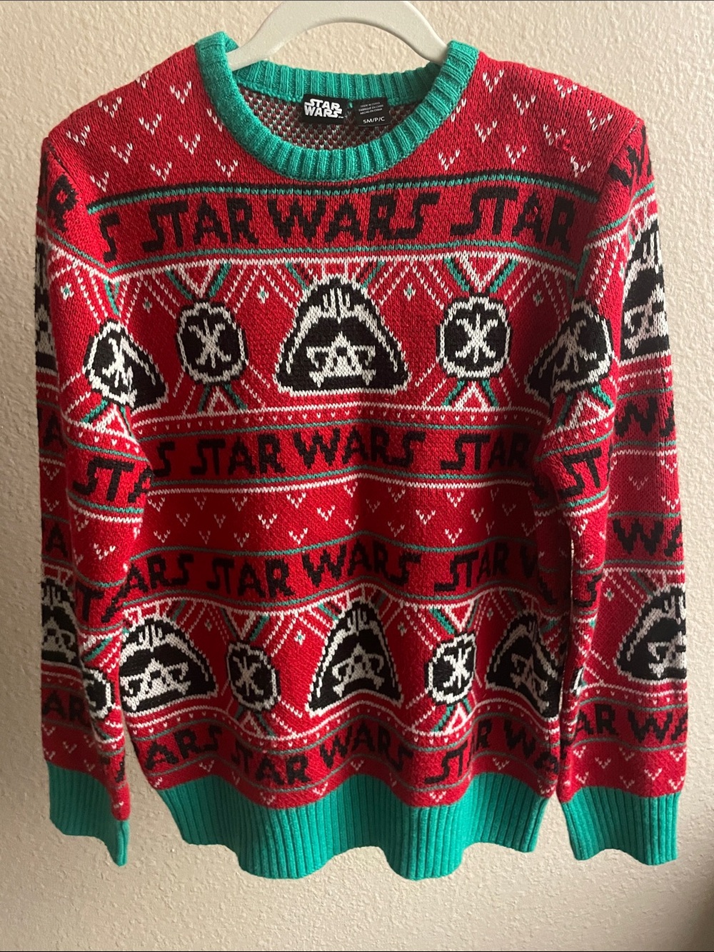Star Wars women’s  Red & Teal Crewneck Holiday Sweater